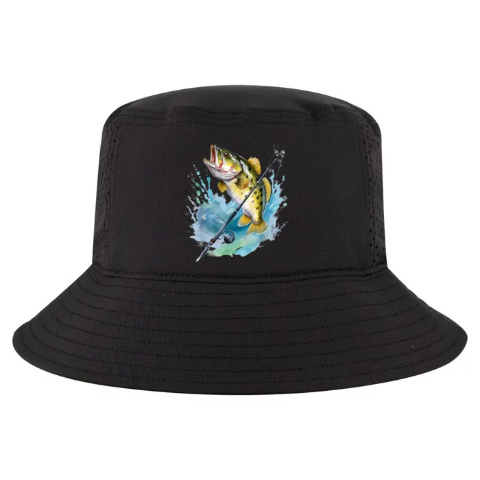 Large Mouth Bass Fish Funny Fishing Fisherman Men Cool Comfort Performance Bucket Hat