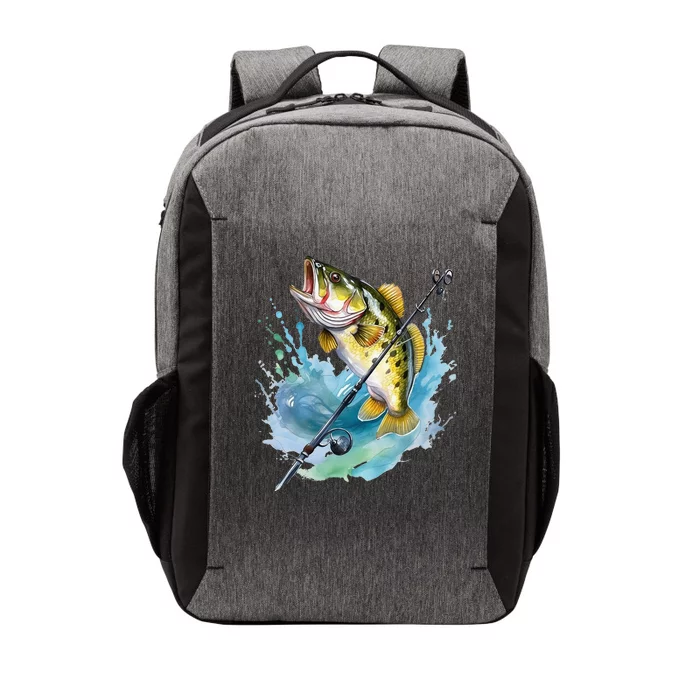 Large Mouth Bass Fish Funny Fishing Fisherman Vector Backpack