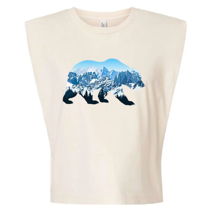 Landscape Mountain Bear Nature Wildlife Outdoor Animal Garment-Dyed Women's Muscle Tee