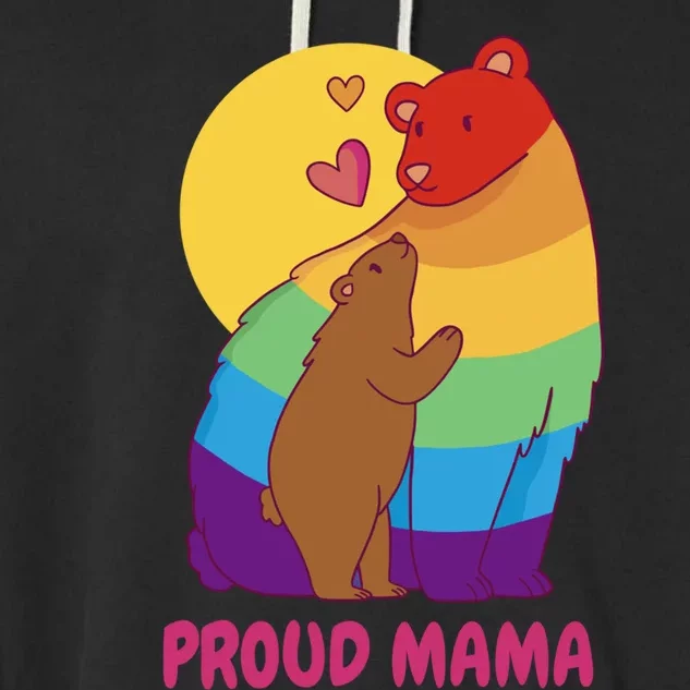 Lesbian Mama Bear Gift Lgbtq Proud Lgbtq Mom Gift Garment-Dyed Fleece Hoodie