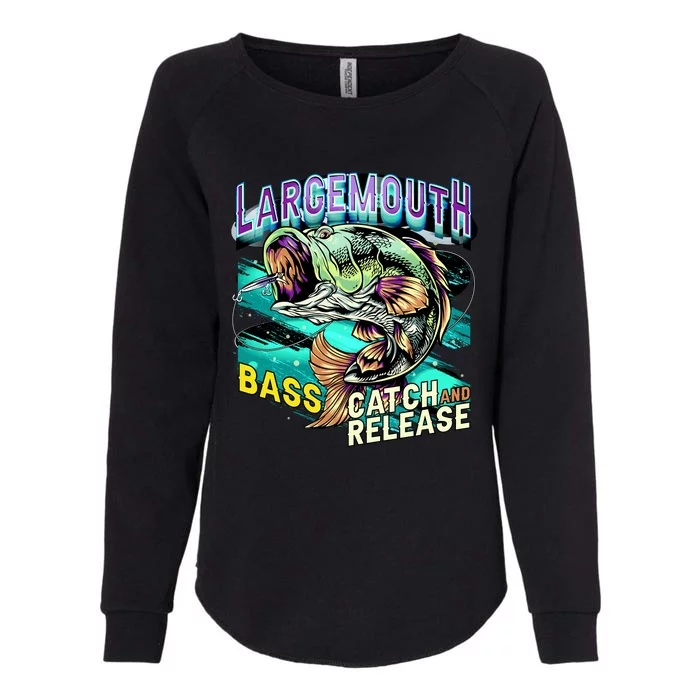 Large Mouth Bass Womens California Wash Sweatshirt