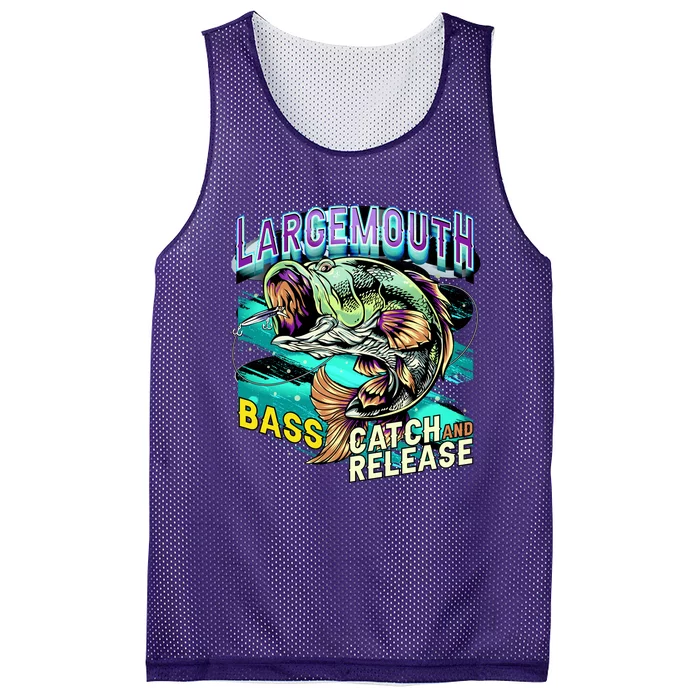 Large Mouth Bass Mesh Reversible Basketball Jersey Tank