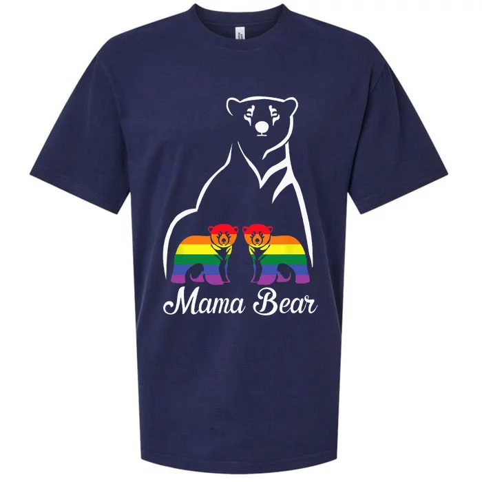 LGBT Mama Bear Pride Mom Rainbow Sueded Cloud Jersey T-Shirt