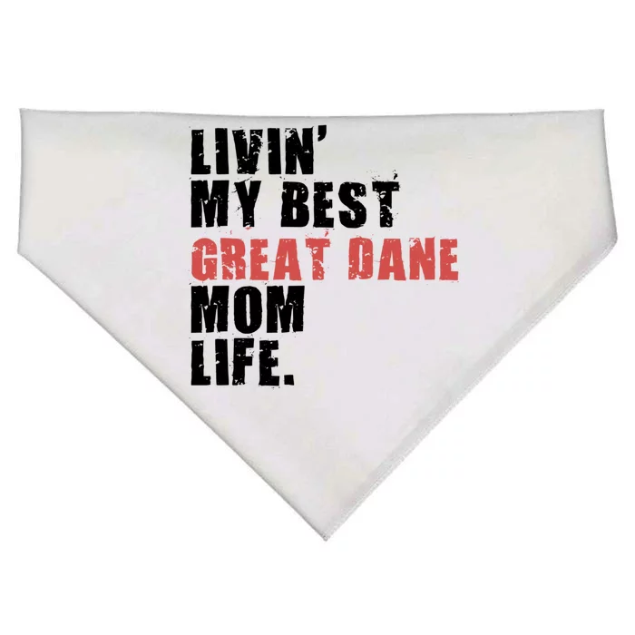 Livin My Best Great Dane Mom Life Adc050d Gift USA-Made Doggie Bandana