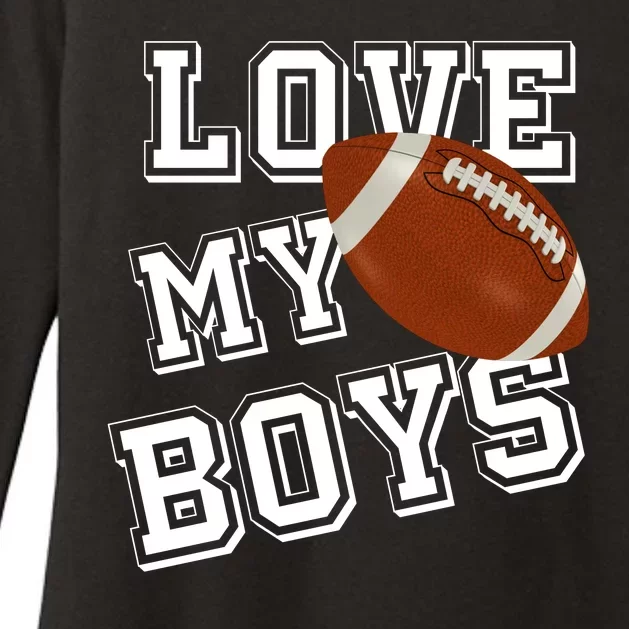 Love My Boys Cute Football Womens CVC Long Sleeve Shirt