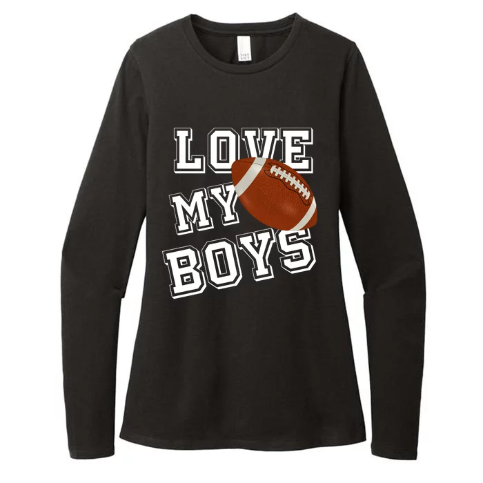 Love My Boys Cute Football Womens CVC Long Sleeve Shirt