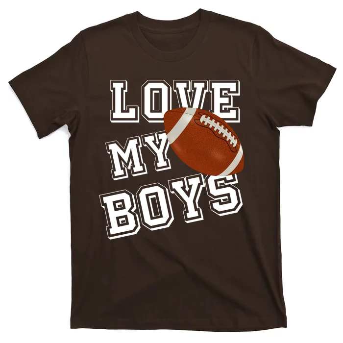 Love My Boys Cute Football T-Shirt