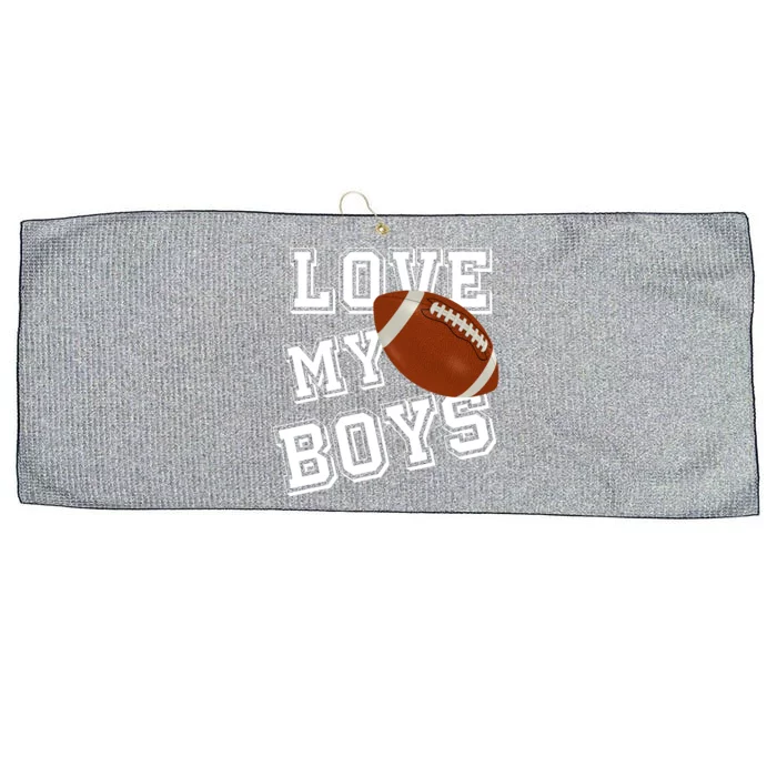 Love My Boys Cute Football Large Microfiber Waffle Golf Towel