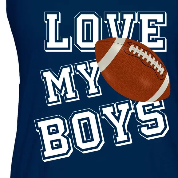 Love My Boys Cute Football Ladies Essential Flowy Tank