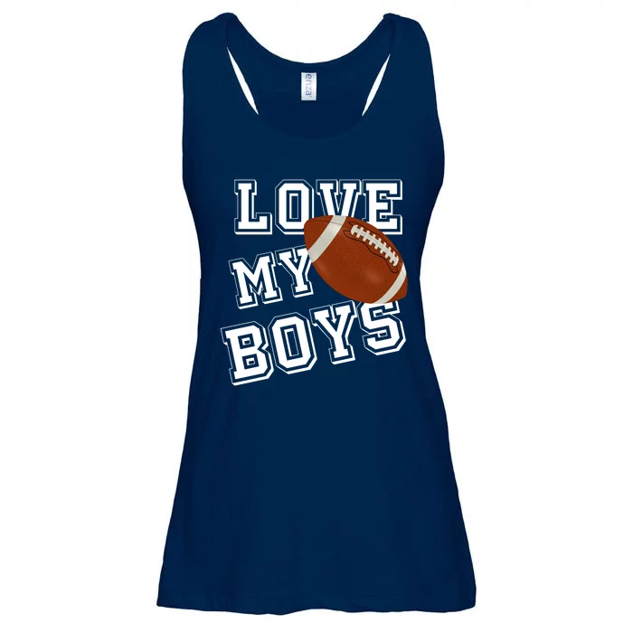 Love My Boys Cute Football Ladies Essential Flowy Tank