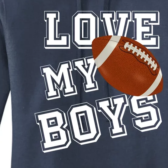 Love My Boys Cute Football Women's Pullover Hoodie