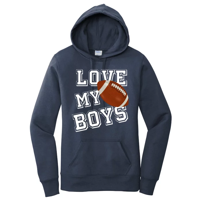 Love My Boys Cute Football Women's Pullover Hoodie