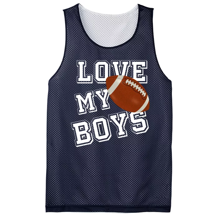 Love My Boys Cute Football Mesh Reversible Basketball Jersey Tank