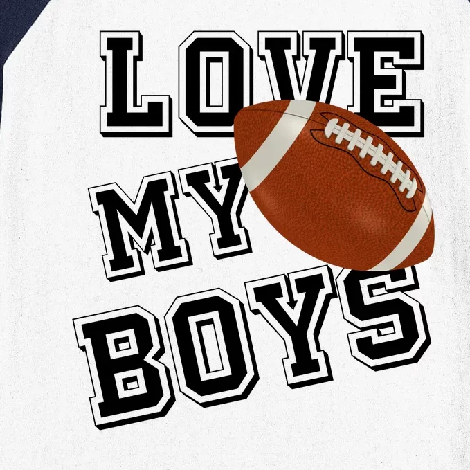 Love My Boys Cute Football Baseball Sleeve Shirt