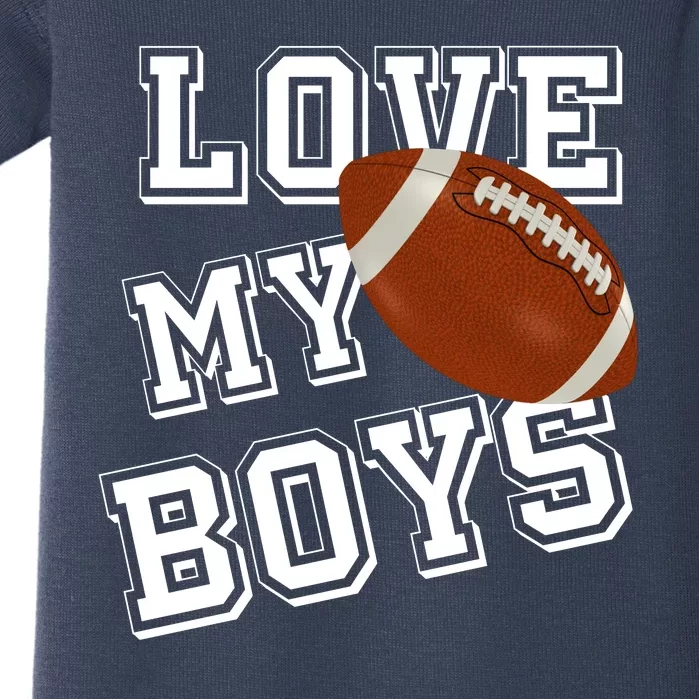 Love My Boys Cute Football Baby Bodysuit