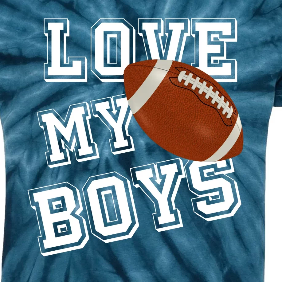 Love My Boys Cute Football Kids Tie-Dye T-Shirt