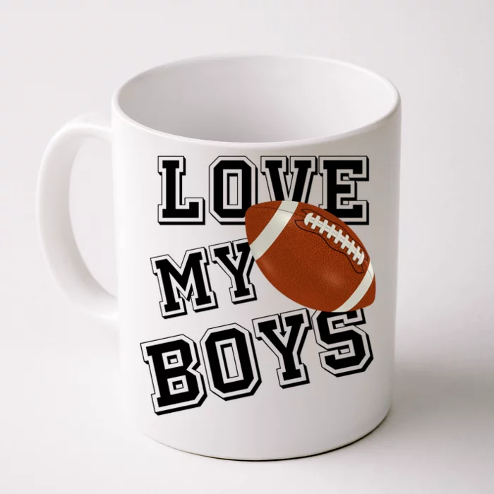 Love My Boys Cute Football Front & Back Coffee Mug