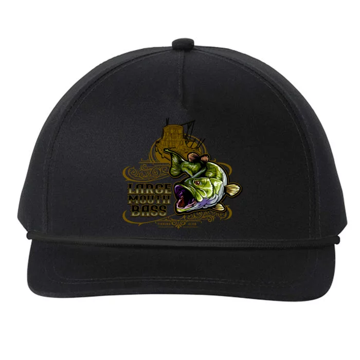 Large Mouth Bass Vintage Snapback Five-Panel Rope Hat