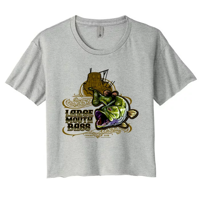 Large Mouth Bass Vintage Women's Crop Top Tee