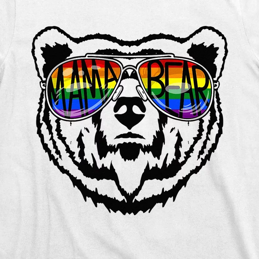 LGBTQ Mama Bear Proud Mom Momma Ally Rainbow Flag Pride T-Shirt