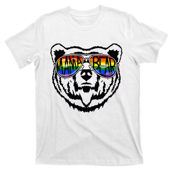 LGBTQ Mama Bear Proud Mom Momma Ally Rainbow Flag Pride T-Shirt