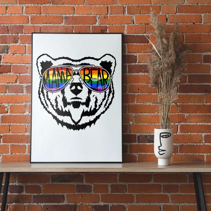 LGBTQ Mama Bear Proud Mom Momma Ally Rainbow Flag Pride Poster