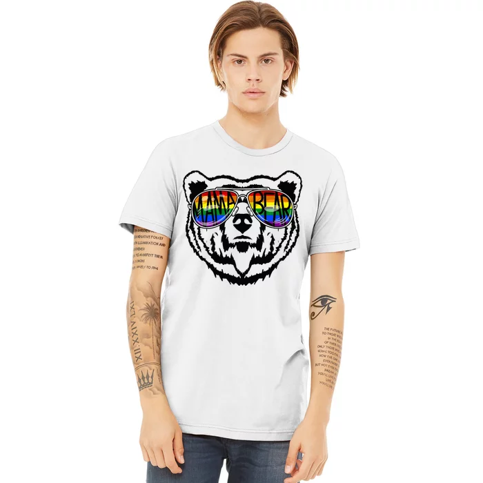 LGBTQ Mama Bear Proud Mom Momma Ally Rainbow Flag Pride Premium T-Shirt