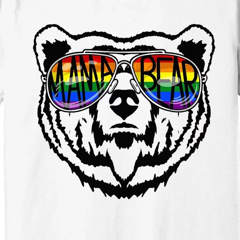 LGBTQ Mama Bear Proud Mom Momma Ally Rainbow Flag Pride Premium T-Shirt