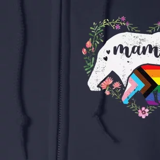 Lgbtq Mama Bear Progress Pride Flag Gay Equal Rights Rainbow Full Zip Hoodie