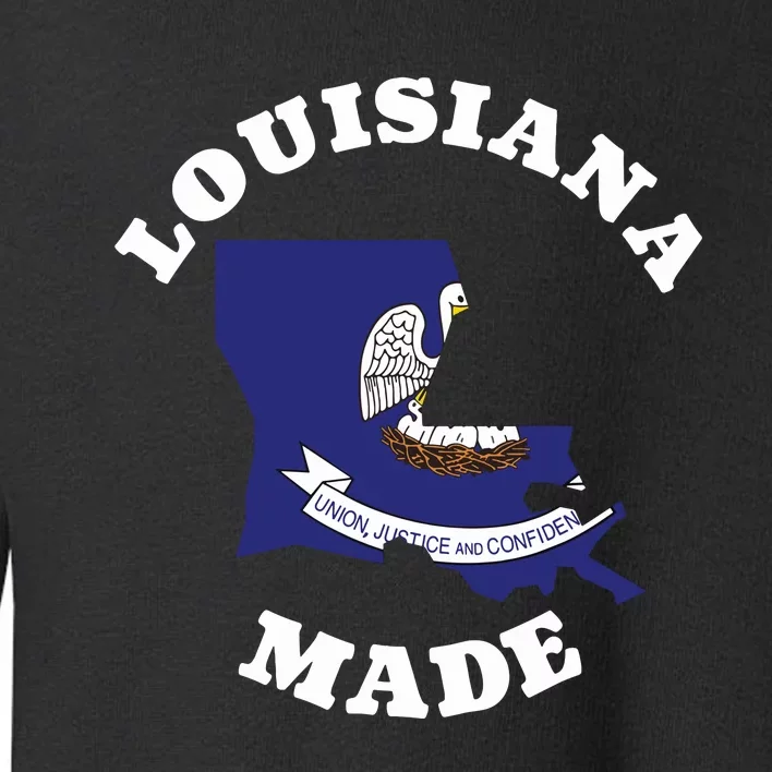 Louisiana Made Blue Louisiana Flag Louisiana State Pride Toddler Sweatshirt