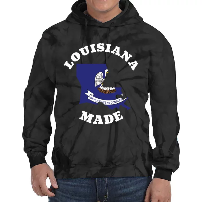 Louisiana Made Blue Louisiana Flag Louisiana State Pride Tie Dye Hoodie