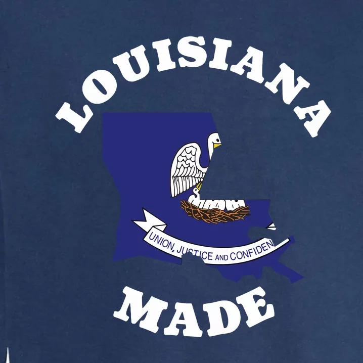 Louisiana Made Blue Louisiana Flag Louisiana State Pride Garment-Dyed Sweatshirt