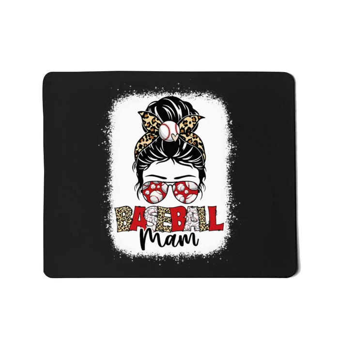 Leopard Messy Bun Baseball Mam Mothers Day Mousepad