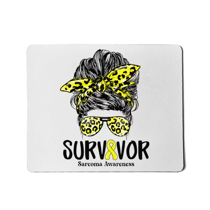 Leopard Messy Bun  Survivor Sarcoma Awareness Mousepad