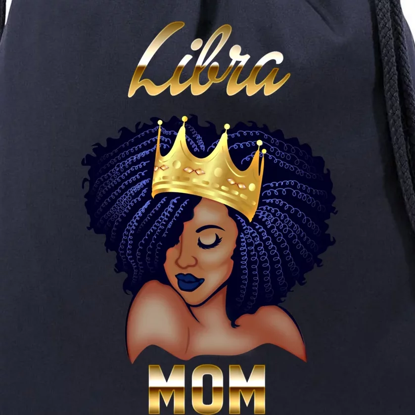 Libra Mom Black Afro Queen Cool Gift Drawstring Bag