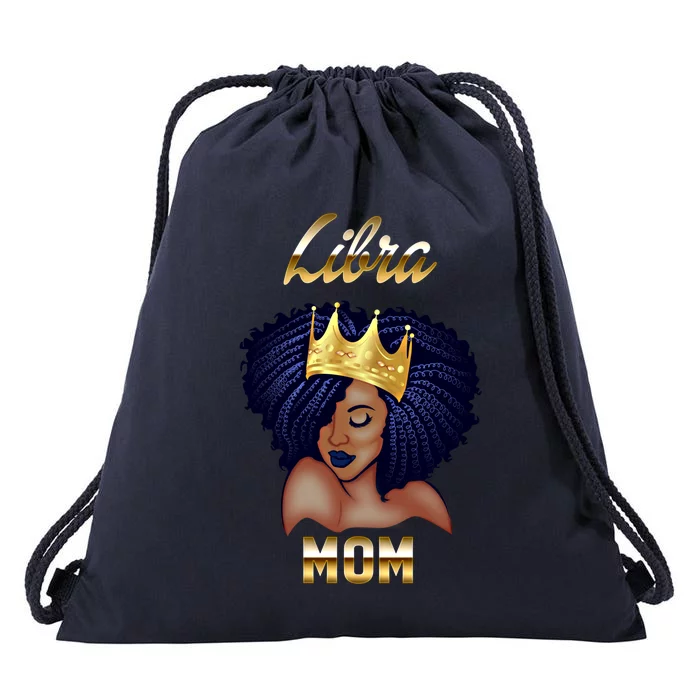 Libra Mom Black Afro Queen Cool Gift Drawstring Bag