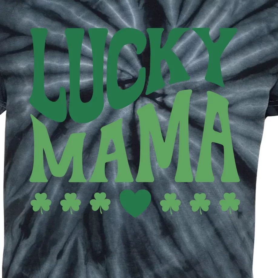 Lucky Mama Cute St Patricks Day Mom Kids Tie-Dye T-Shirt