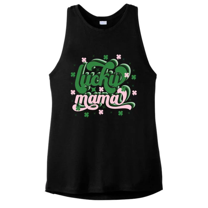 Lucky Mama Cute Lucky Vibes Ladies Tri-Blend Wicking Tank