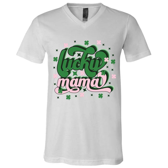 Lucky Mama Cute Lucky Vibes V-Neck T-Shirt