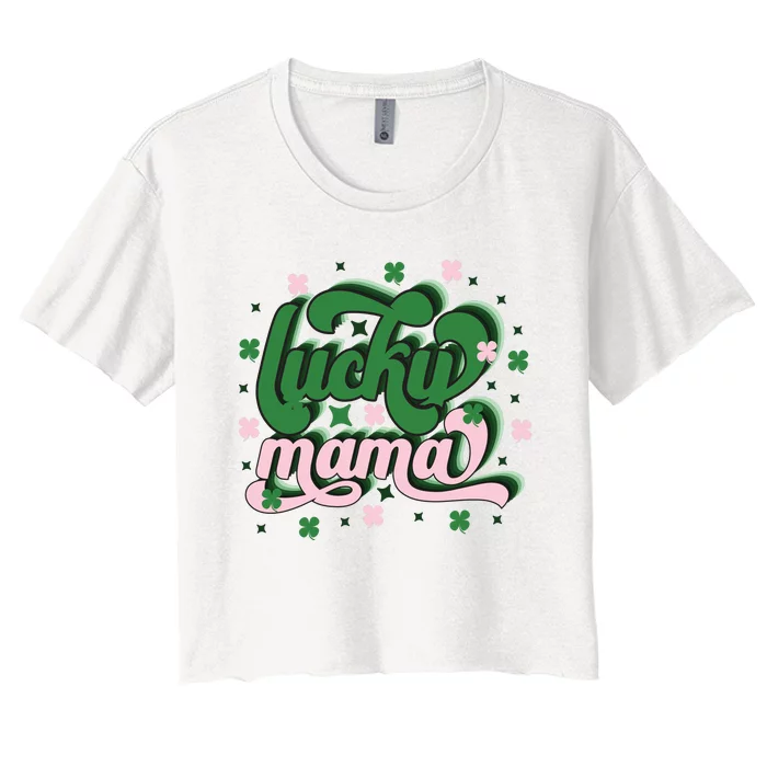 Lucky Mama Cute Lucky Vibes Women's Crop Top Tee