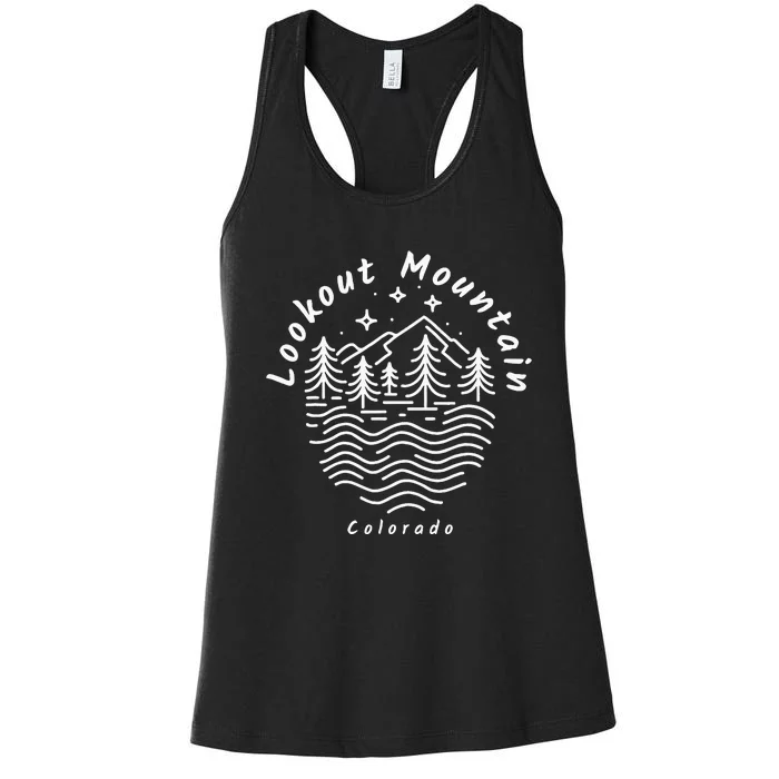 Lookout Mountain Colorado Mountain Range Women's Racerback Tank