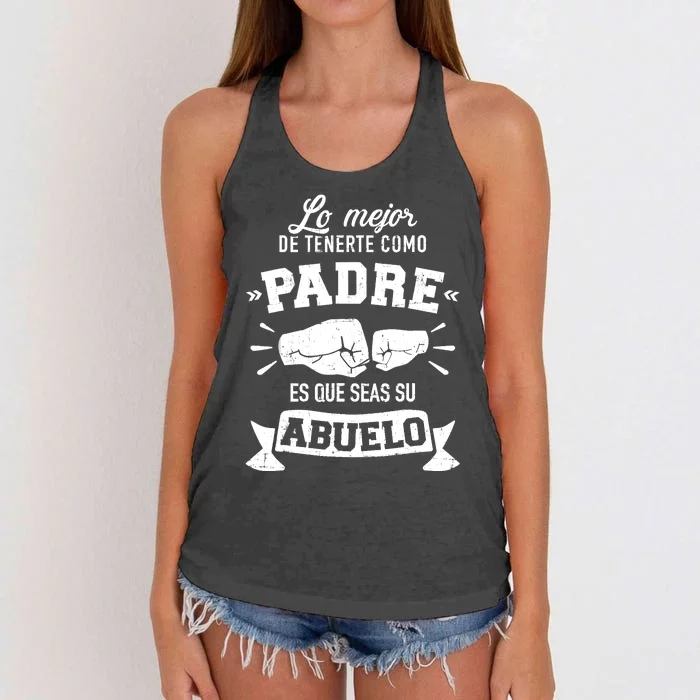 Lo mejor cosa tenerte como padre es que seas su como abuelo Women's Knotted Racerback Tank