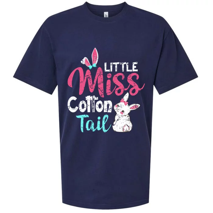 Little Miss Cotton Tail Cute Easter Bunny Vintage Easter Cute Gift Sueded Cloud Jersey T-Shirt