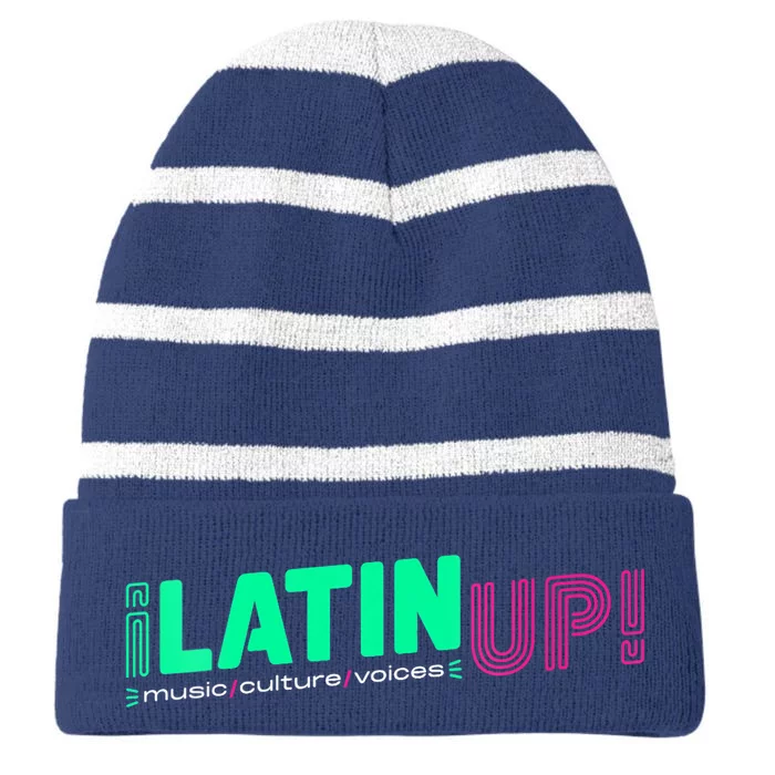 LatinUp Music Culture Voices Striped Beanie with Solid Band