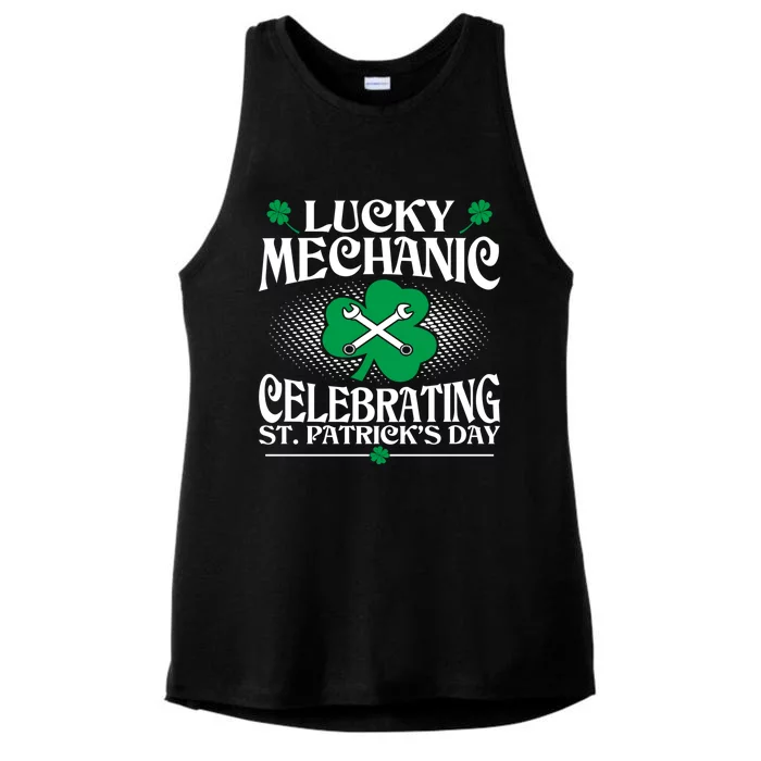 Lucky Mechanic Celebrating St Patrick Day Great Gift Ladies Tri-Blend Wicking Tank