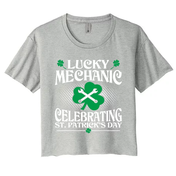 Lucky Mechanic Celebrating St Patrick Day Great Gift Women's Crop Top Tee