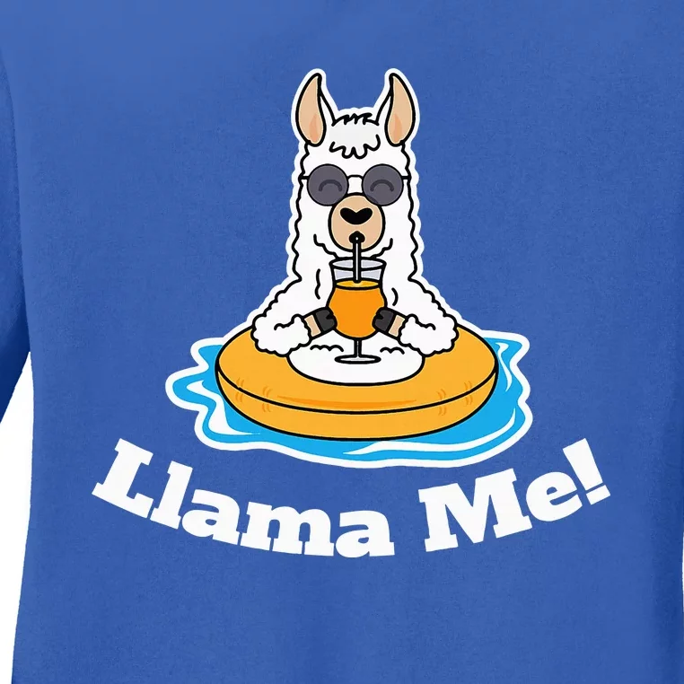 Llama Me Cute Llama Spanish Language Latino Ladies Long Sleeve Shirt