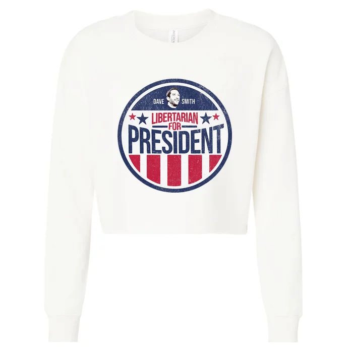 Libertarian Mises Caucus Dave Smith For President Cropped Pullover Crew