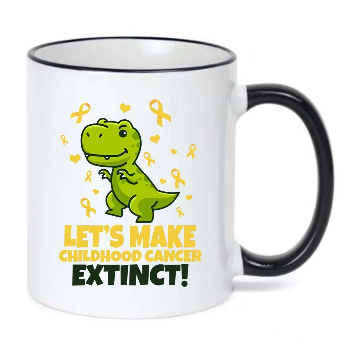 Let's Make Childhood Cancer Extinct Trex Black Color Changing Mug