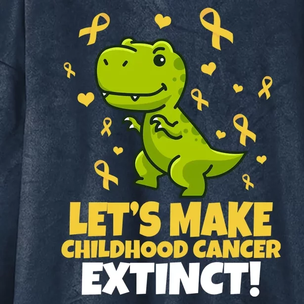 Let's Make Childhood Cancer Extinct Trex Hooded Wearable Blanket